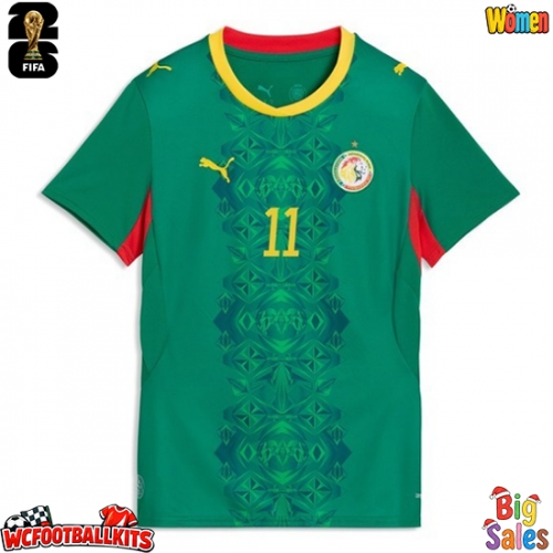 Senegal Nicolas Jackson #11 Replica Away Stadium Shirt for Women World Cup 2026 Short Sleeve